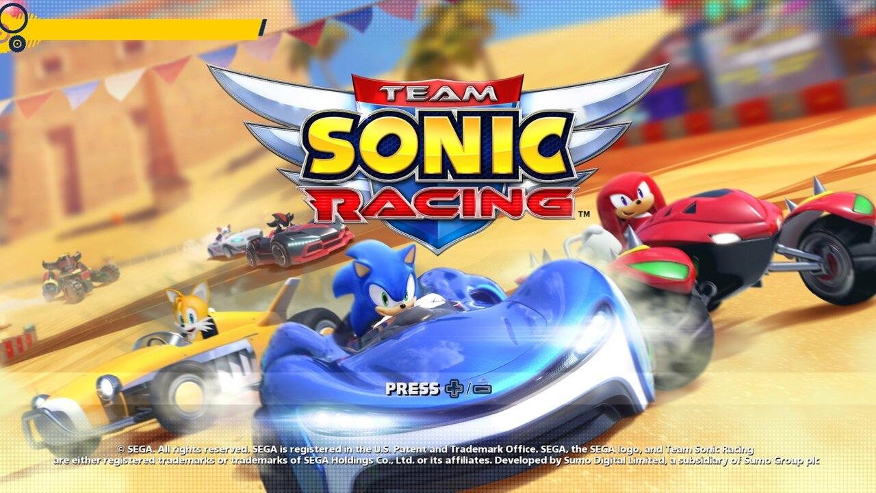 Team Sonic Racing title screen for Nintendo Switch