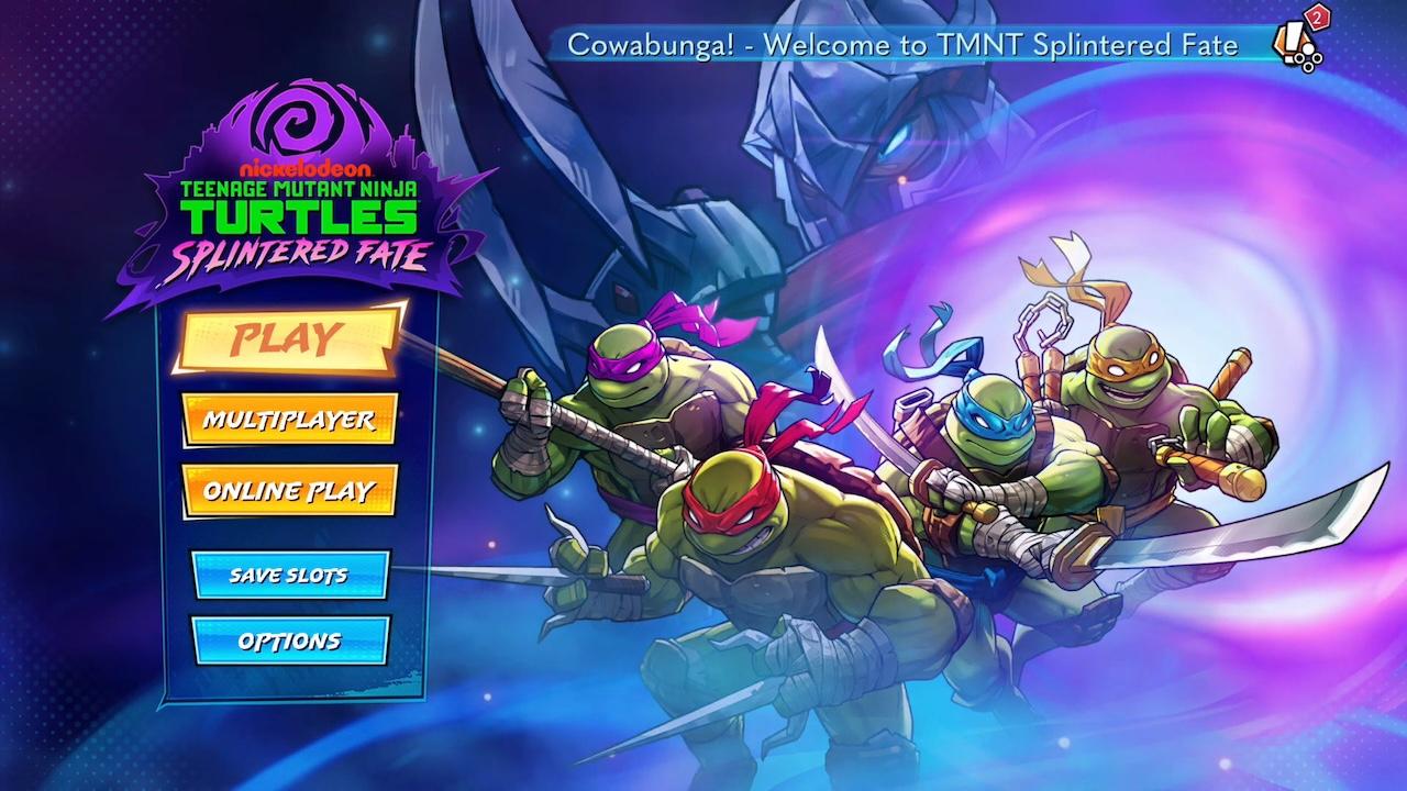 Teenage Mutant Ninja Turtles: Splintered Fate [Deluxe Edition] title screen for Nintendo Switch