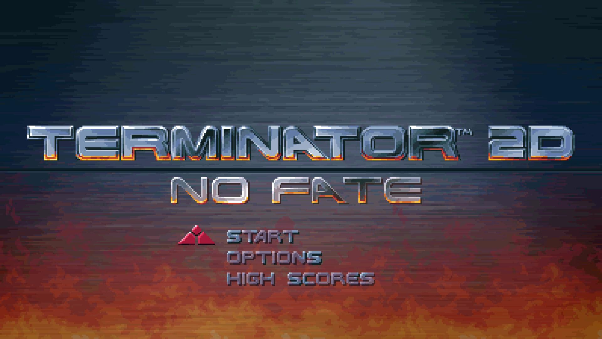 Terminator 2D: No Fate title screen for Nintendo Switch