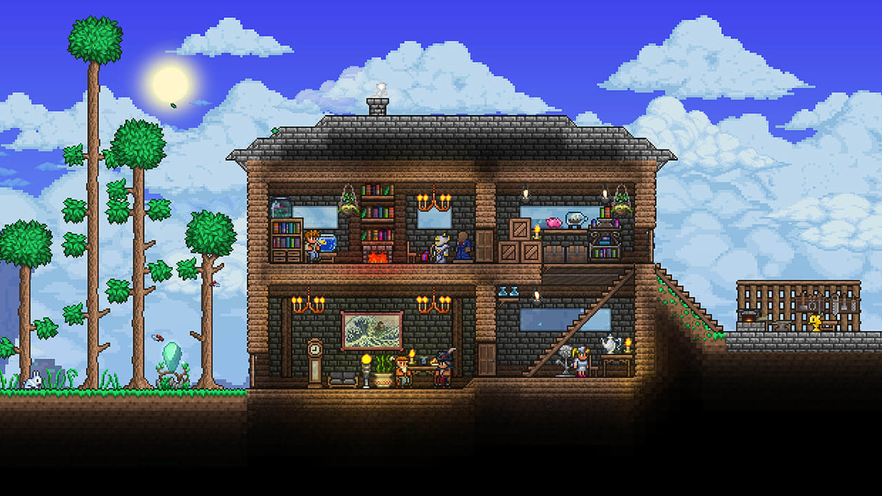 Terraria title screen for Nintendo Switch