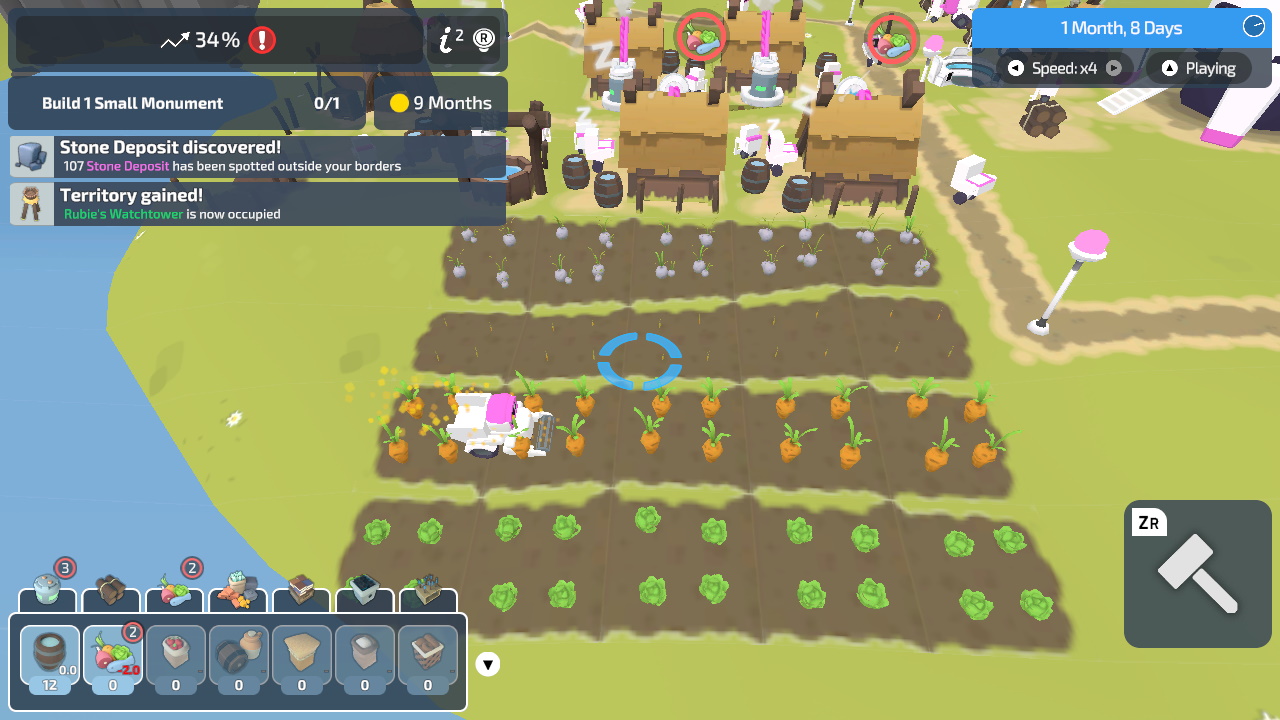 The Colonists title screen for Nintendo Switch