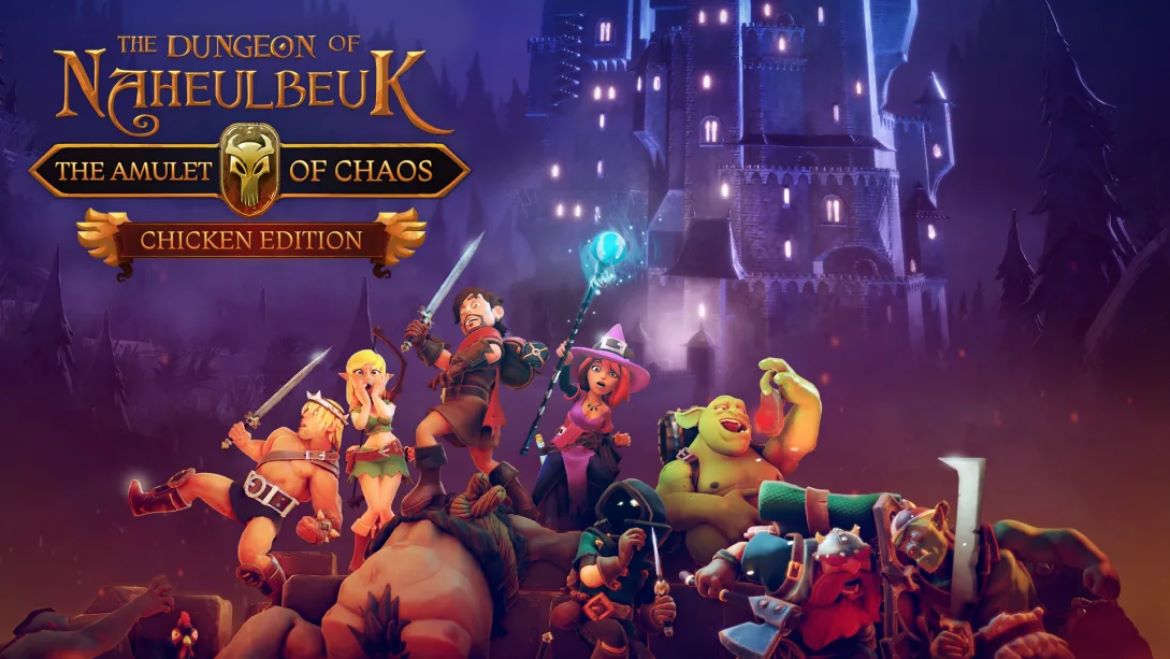 The Dungeon of Naheulbeuk: The Amulet of Chaos [Chicken Edition] title screen for Nintendo Switch