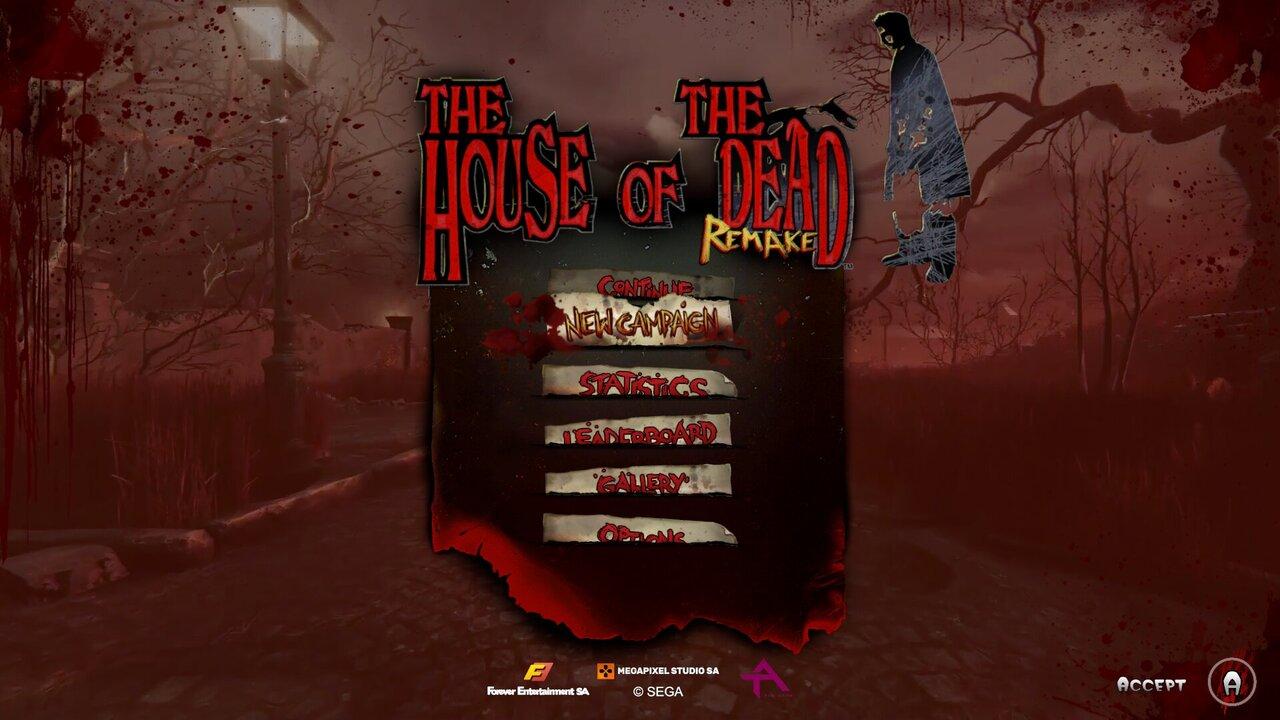 The House Of The Dead: Remake title screen for Nintendo Switch