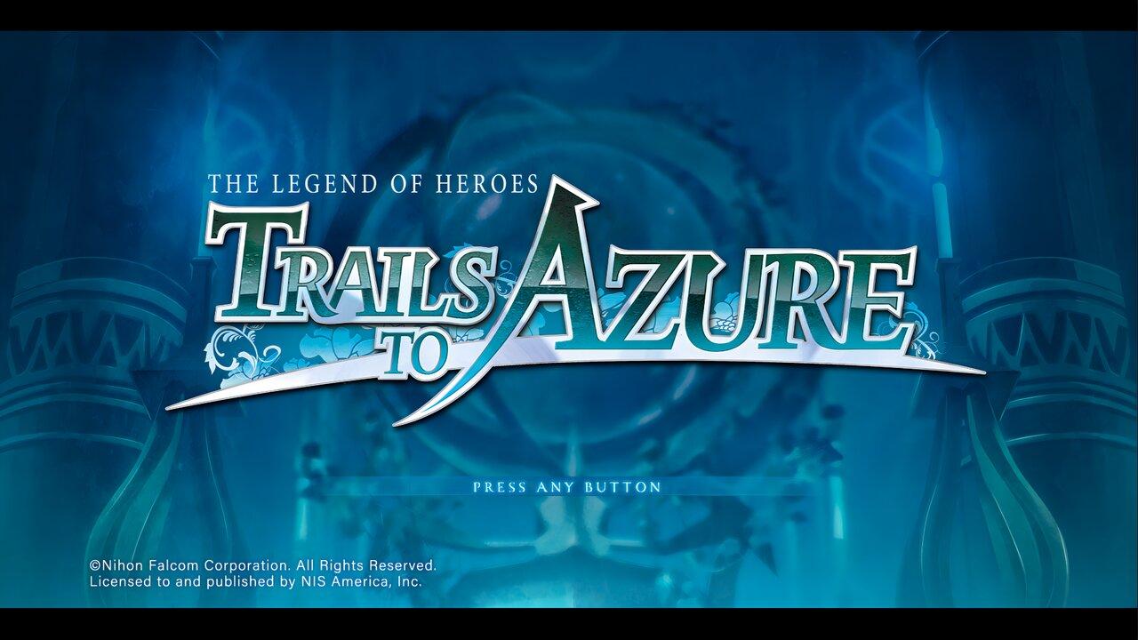 The Legend of Heroes: Trails to Azure title screen for Nintendo Switch