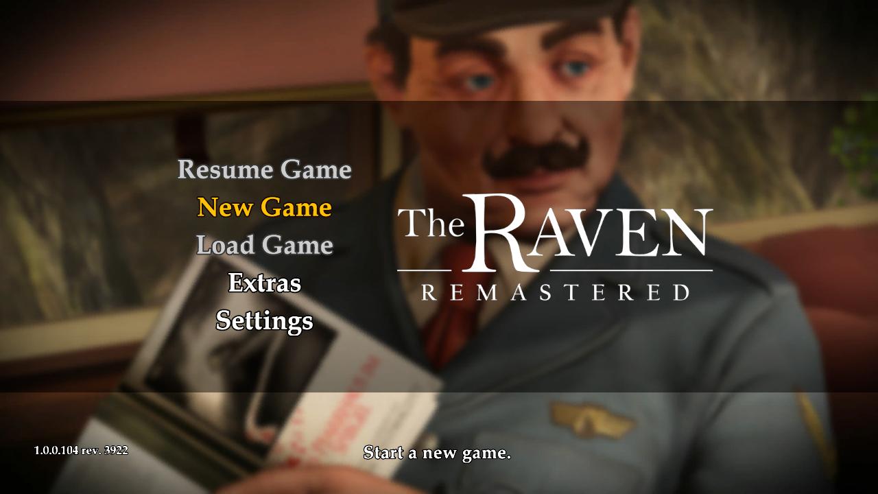 The Raven Remastered title screen for Nintendo Switch