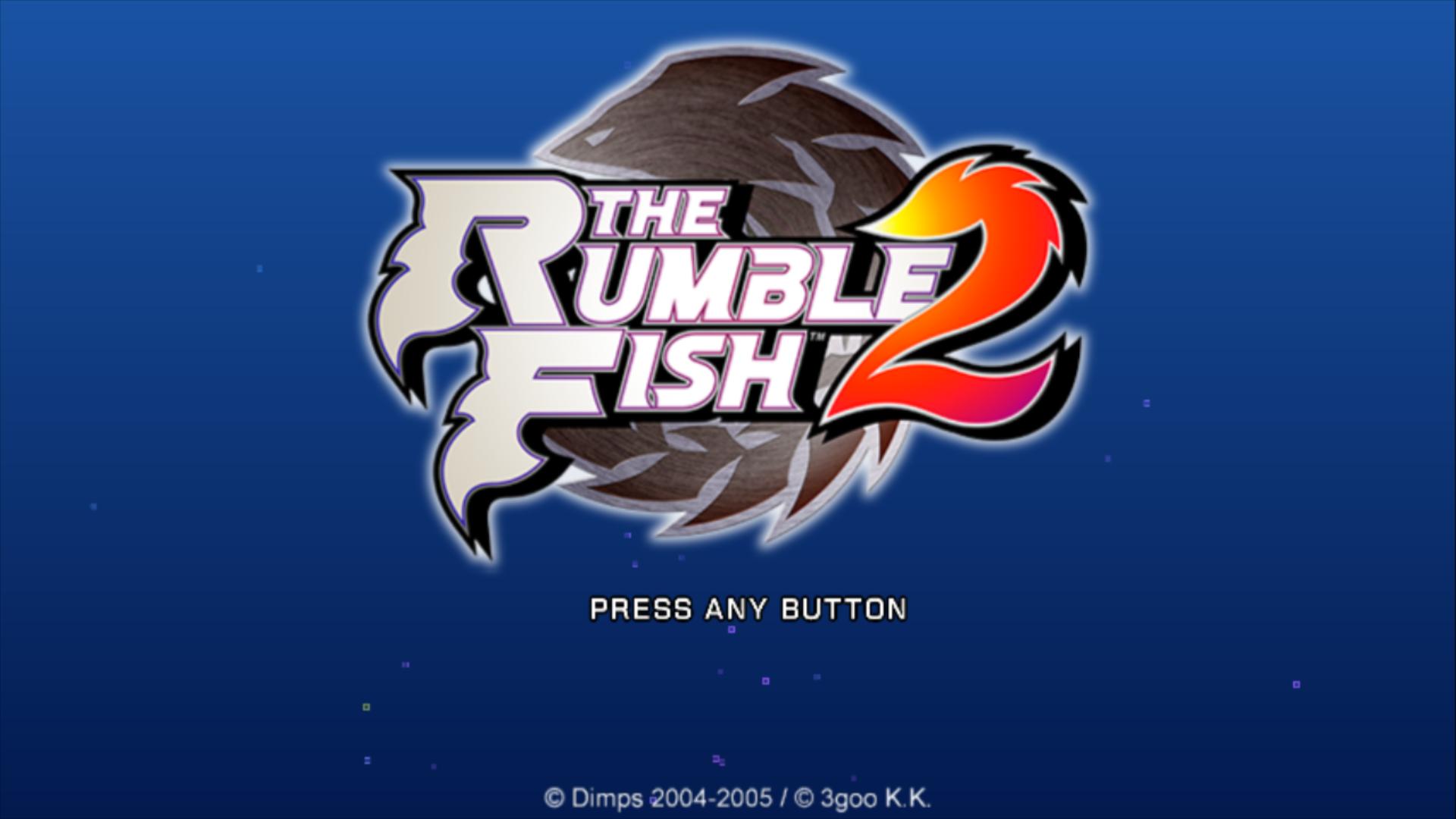 The Rumble Fish 2 title screen for Nintendo Switch