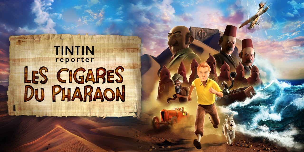 Tintin Reporter: Cigars Of The Pharaoh title screen for Nintendo Switch