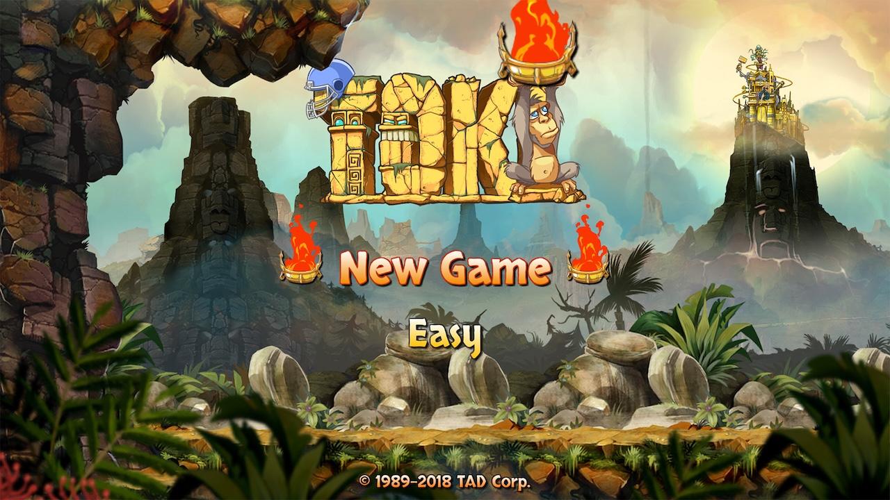 Toki title screen for Nintendo Switch
