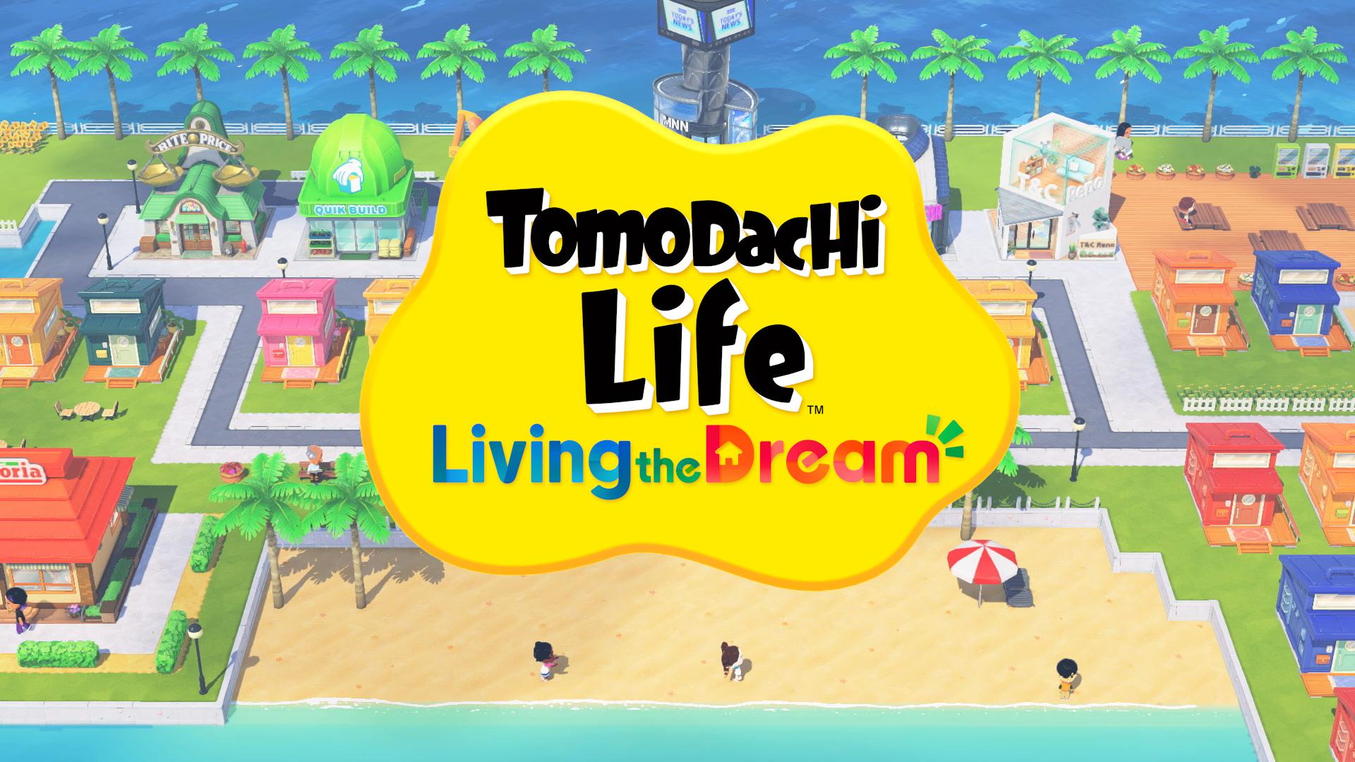 Tomodachi Life: Living The Dream title screen for Nintendo Switch