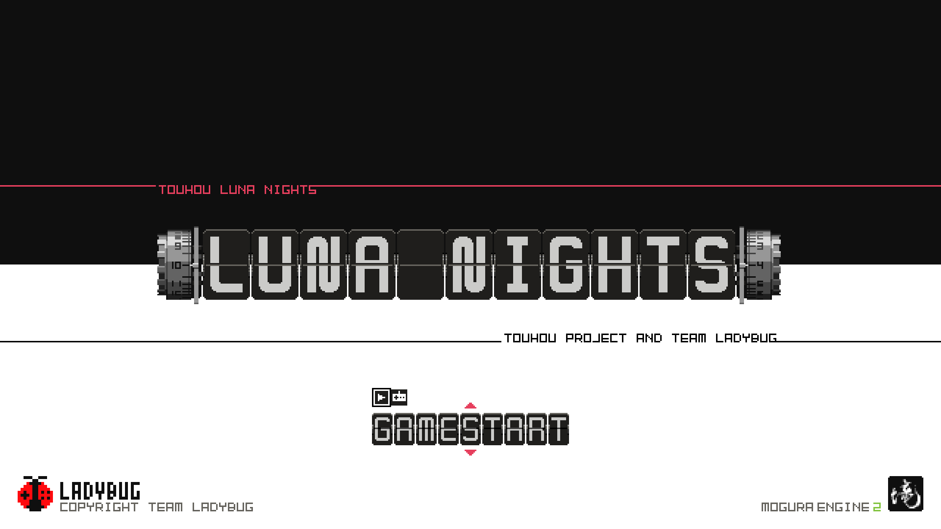 Touhou Luna Nights title screen for Nintendo Switch