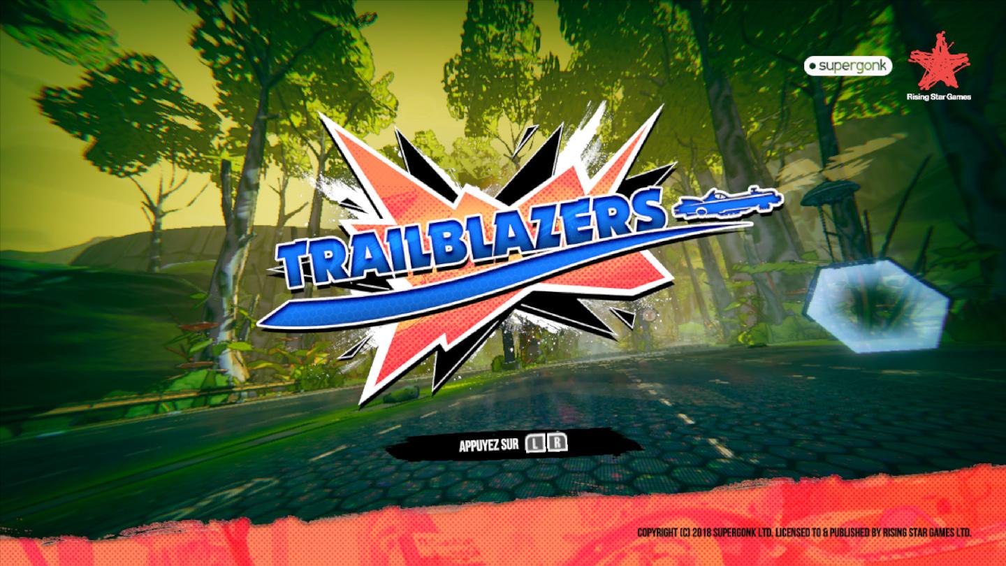 Trailblazers title screen for Nintendo Switch