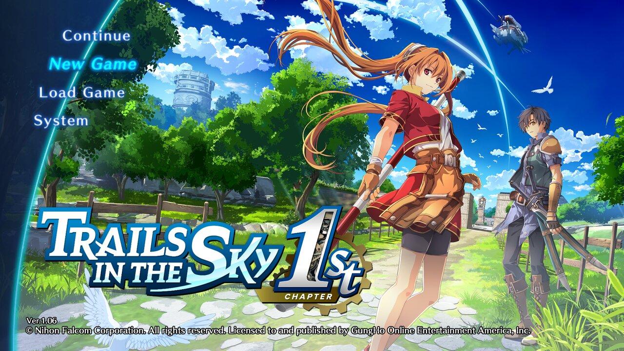 Trails In The Sky 1st Chapter title screen for Nintendo Switch