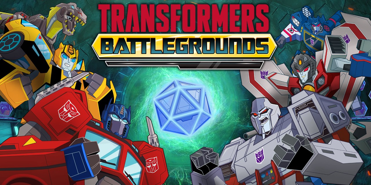 Transformers: Battlegrounds title screen for Nintendo Switch