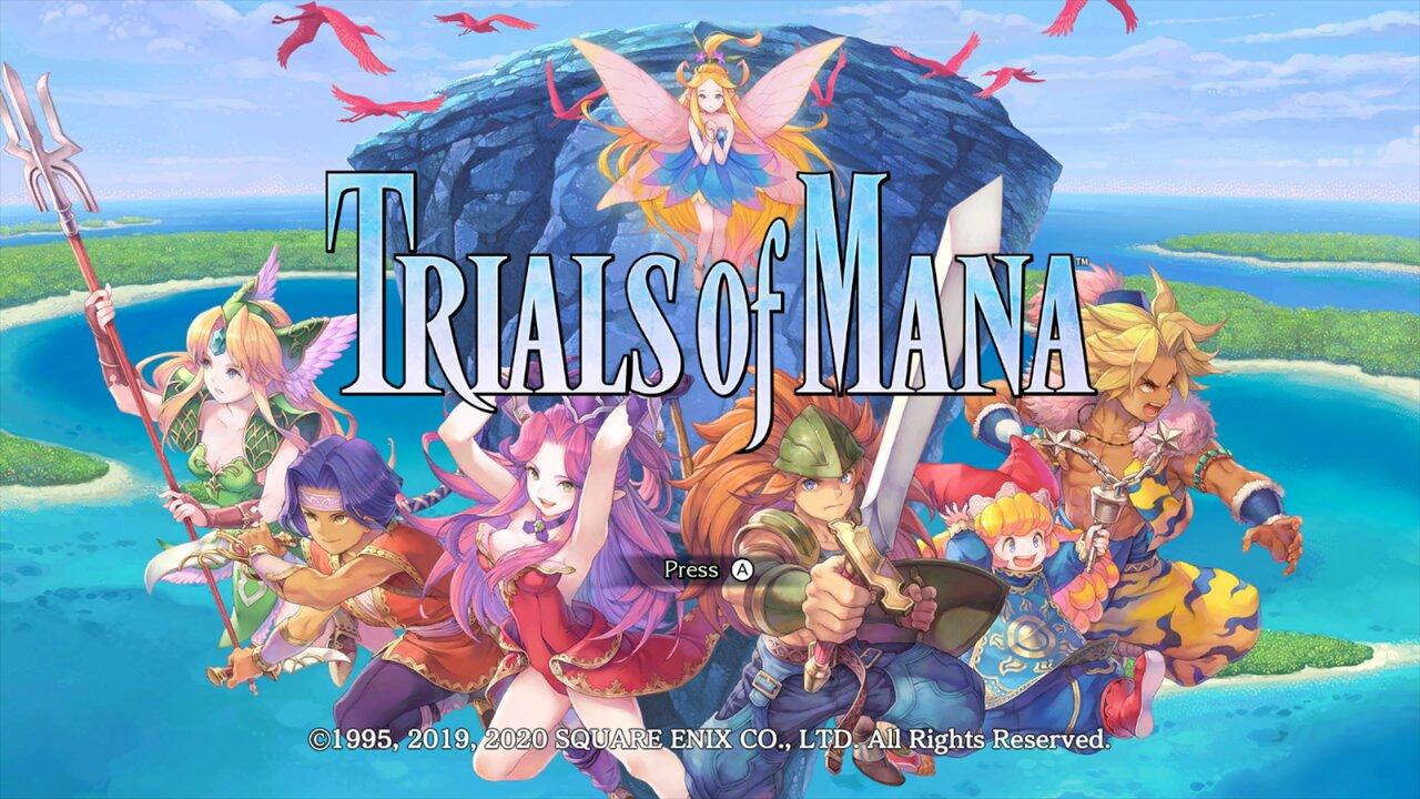 Trials Of Mana title screen for Nintendo Switch