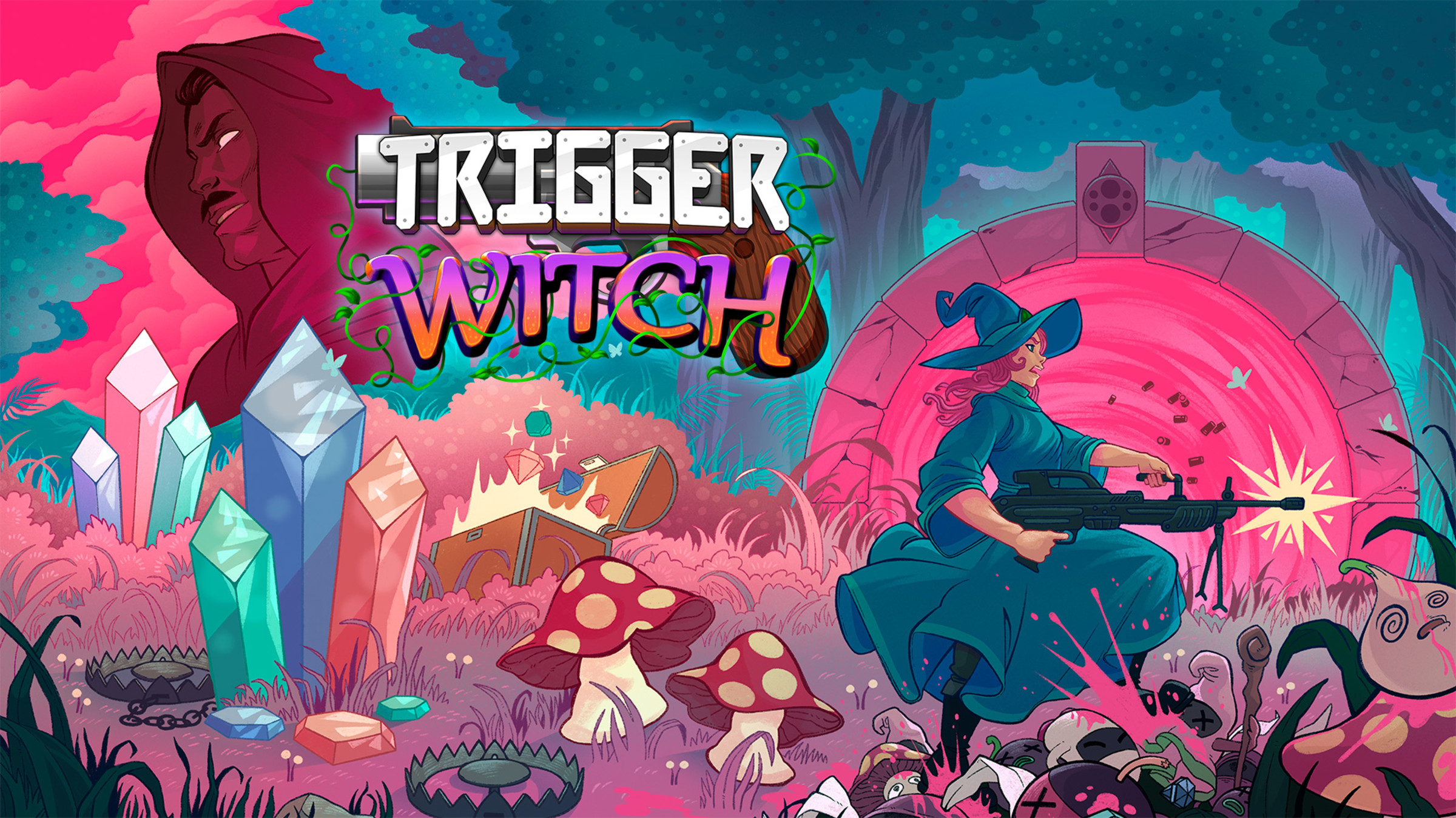 Trigger Witch title screen for Nintendo Switch