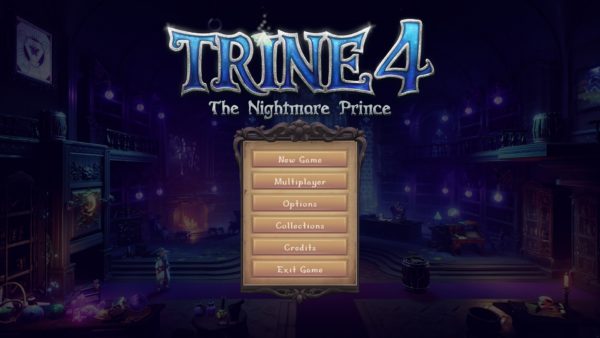 Trine 4: The Nightmare Prince title screen for Nintendo Switch