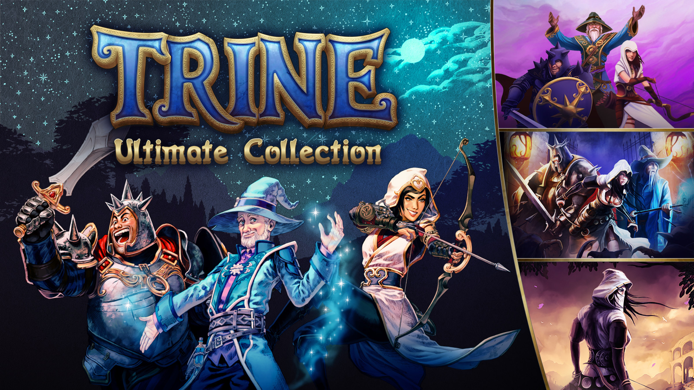Trine: Ultimate Collection title screen for Nintendo Switch