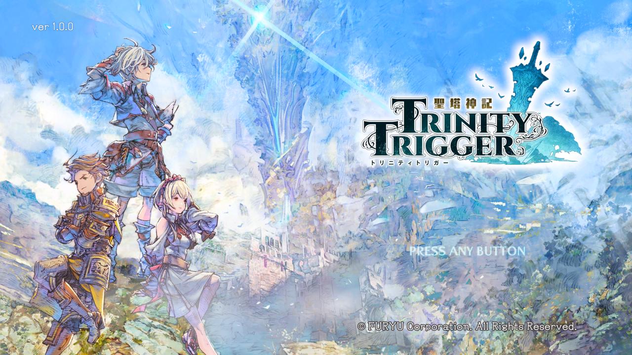 Trinity Trigger title screen for Nintendo Switch