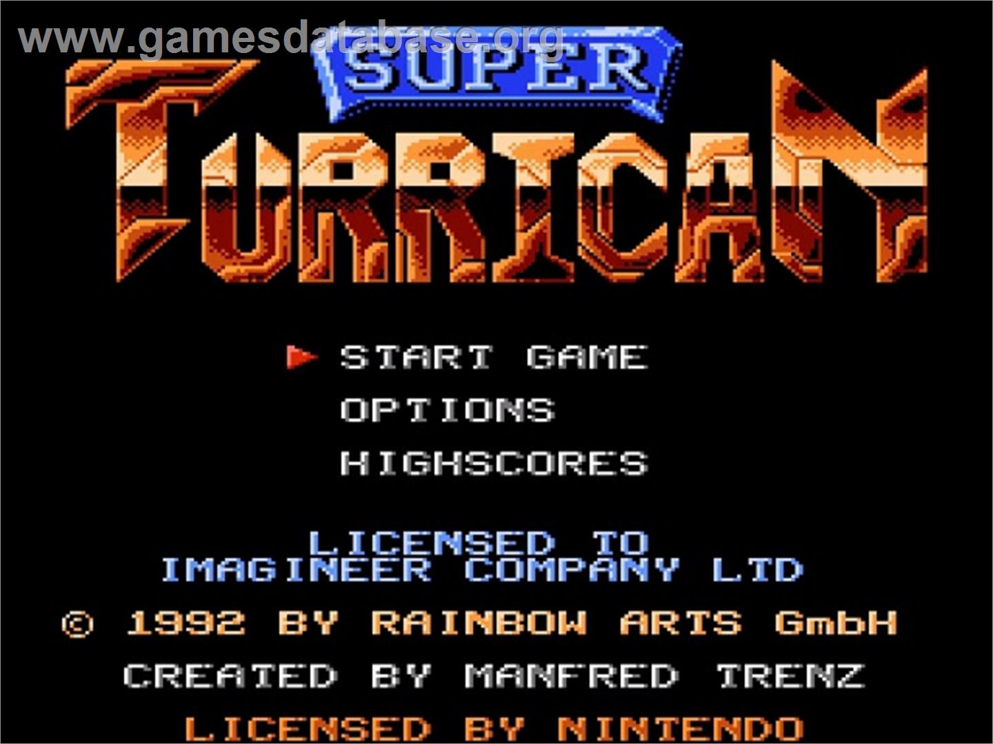 Turrican [Collector's Edition] title screen for Nintendo Switch