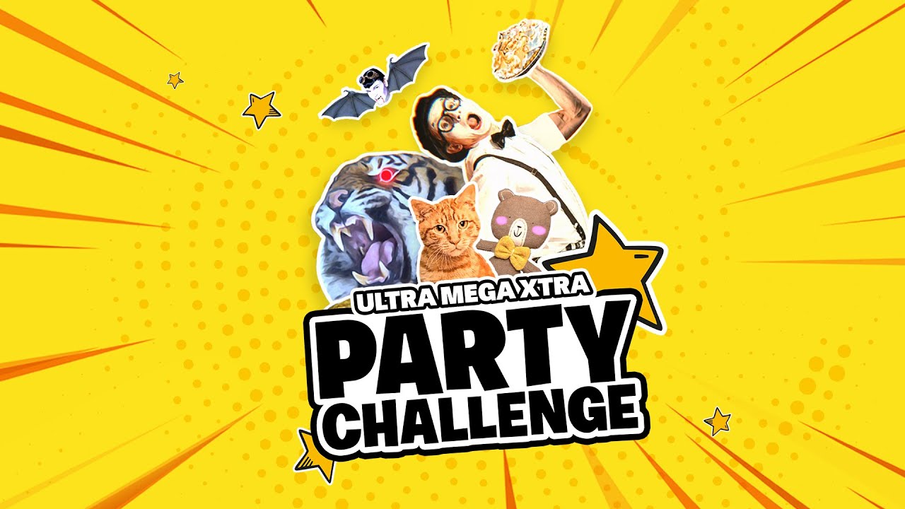 Ultra Mega Xtra Party Challenge title screen for Nintendo Switch