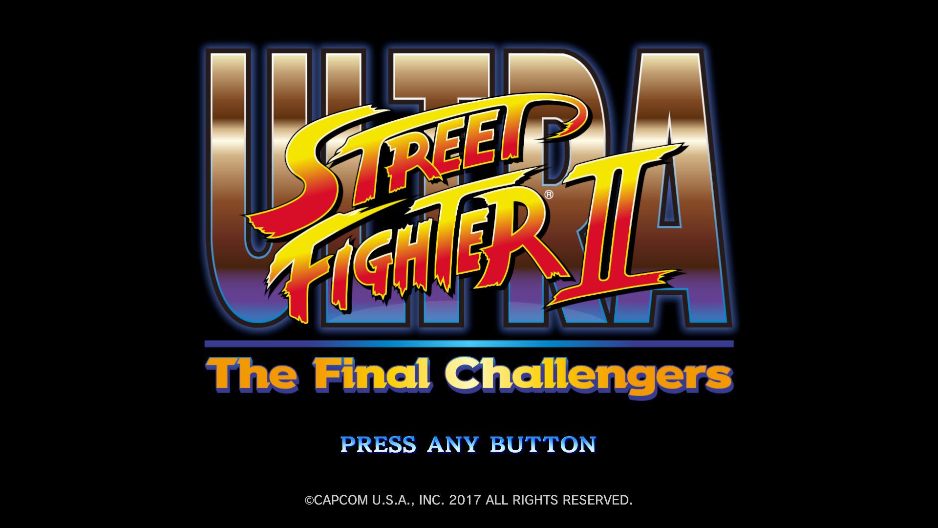 Ultra Street Fighter II: The Final Challengers title screen for Nintendo Switch