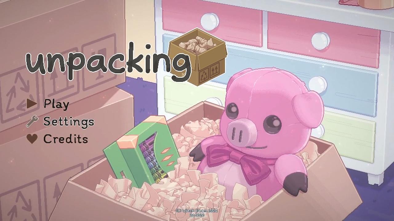 Unpacking title screen for Nintendo Switch