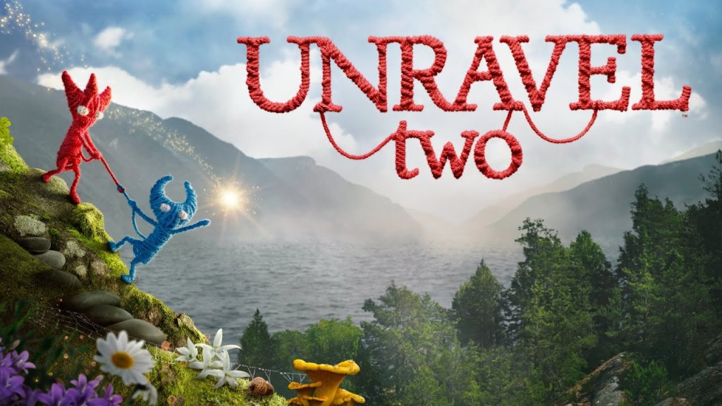 Unravel Two title screen for Nintendo Switch