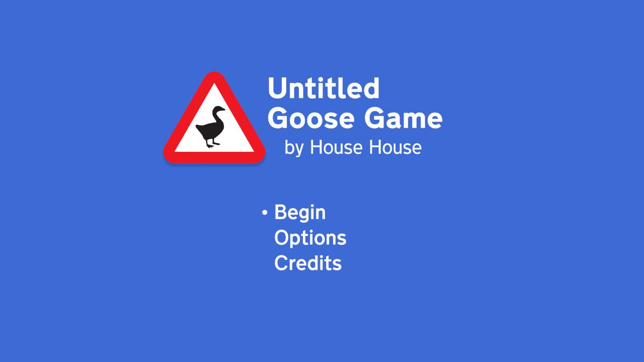 Untitled Goose Game title screen for Nintendo Switch