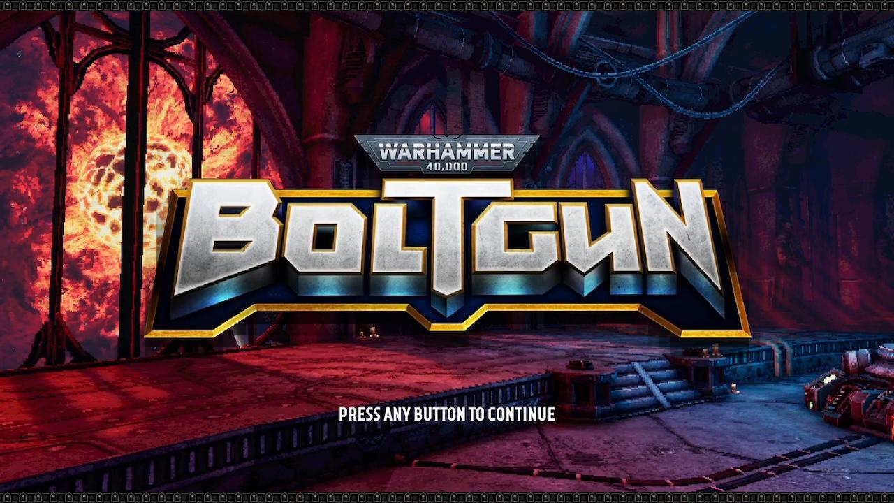 Warhammer 40,000: Boltgun title screen for Nintendo Switch