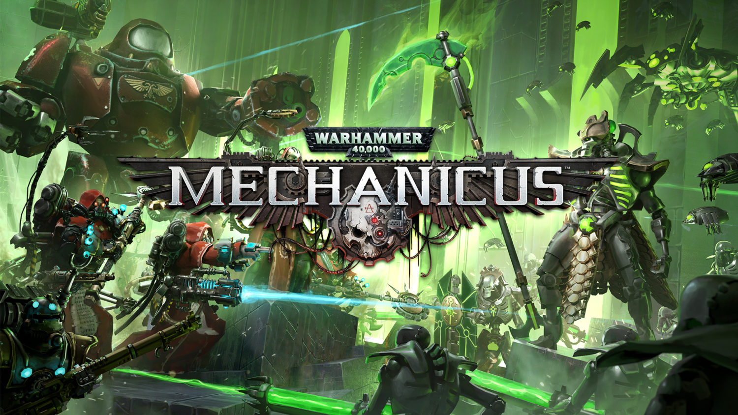 Warhammer 40000 Mechanicus title screen for Nintendo Switch