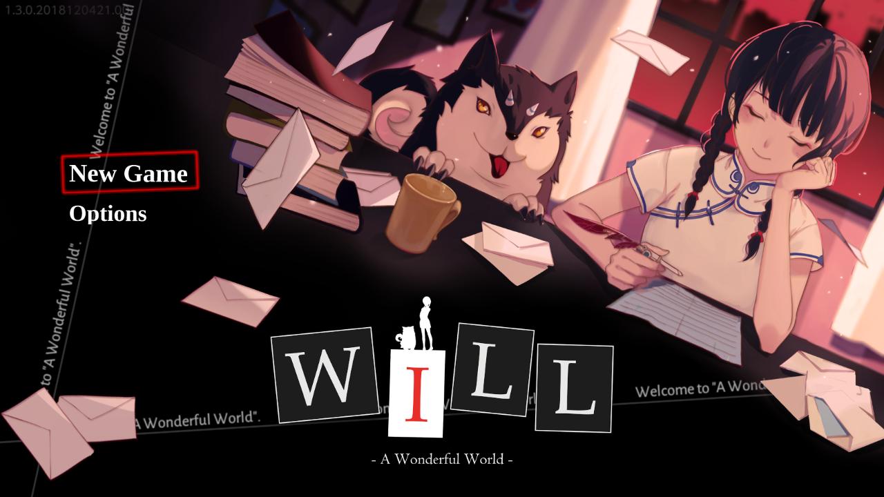 Will: A Wonderful World title screen for Nintendo Switch
