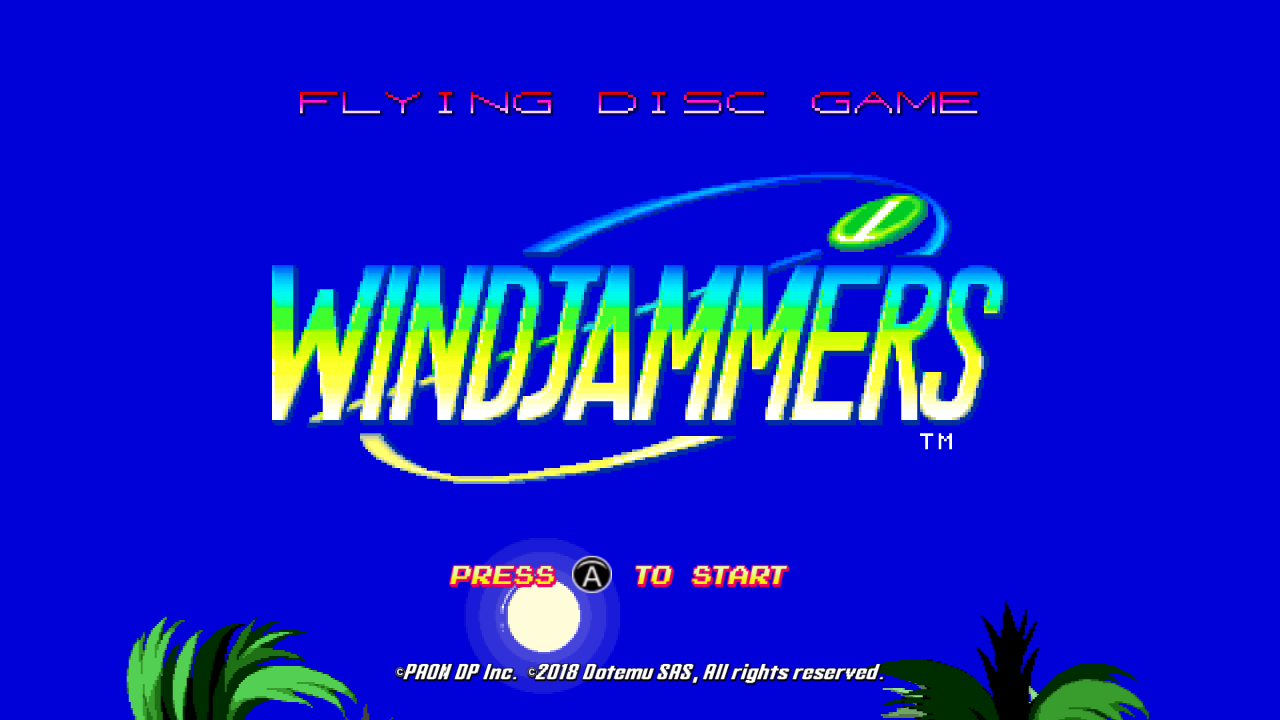 Windjammers [Best Buy] title screen for Nintendo Switch