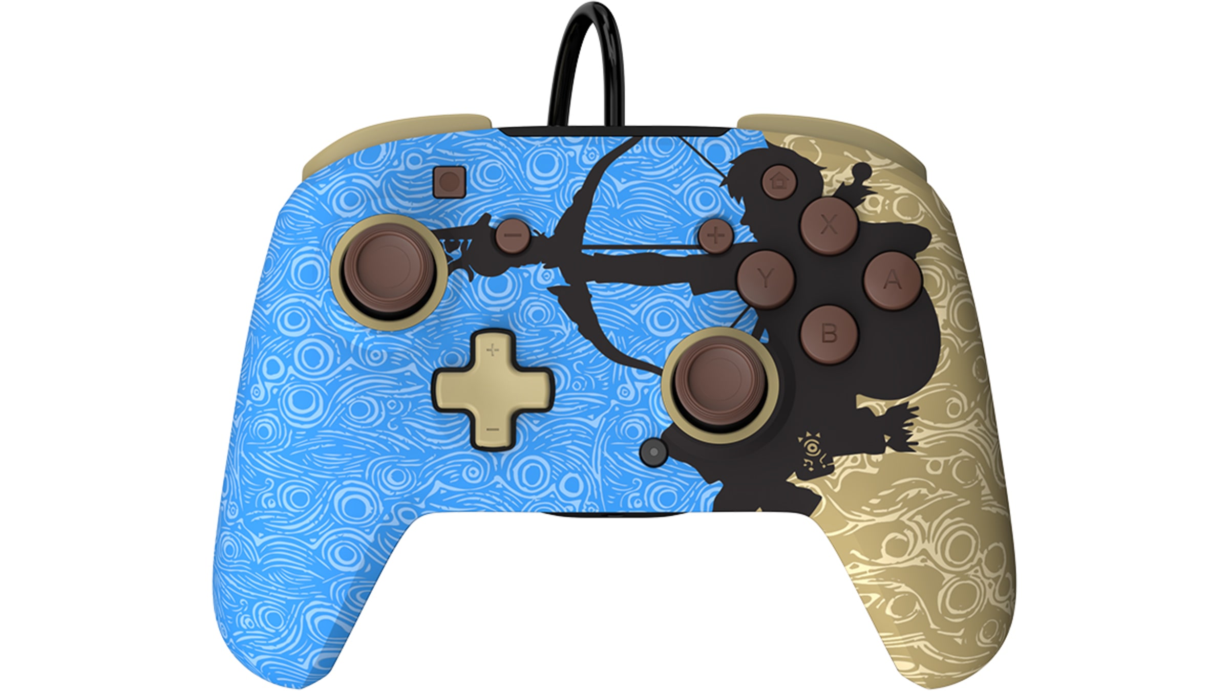 Wired White Zelda: Breath of The Wild Controller title screen for Nintendo Switch