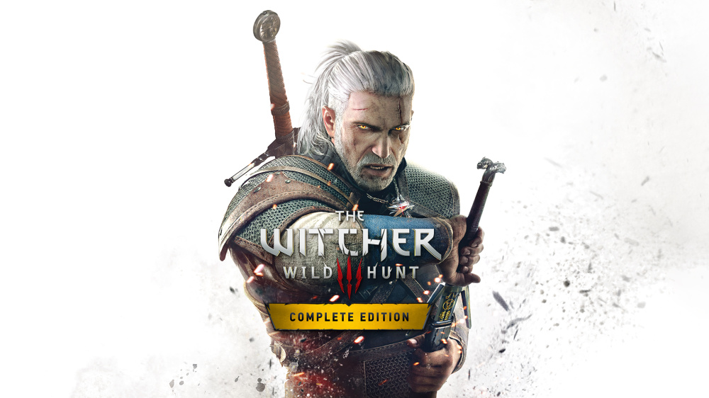 Witcher 3 Wild Hunt Complete Edition title screen for Nintendo Switch