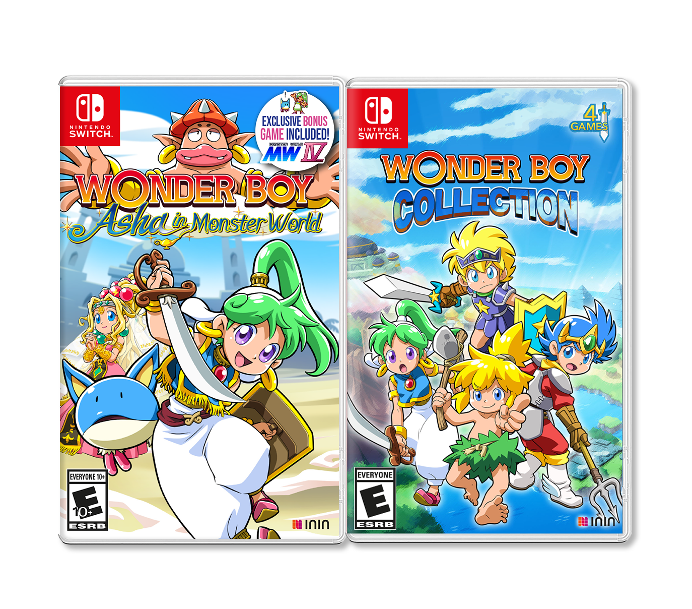 Wonder Boy: Asha in Monster World title screen for Nintendo Switch