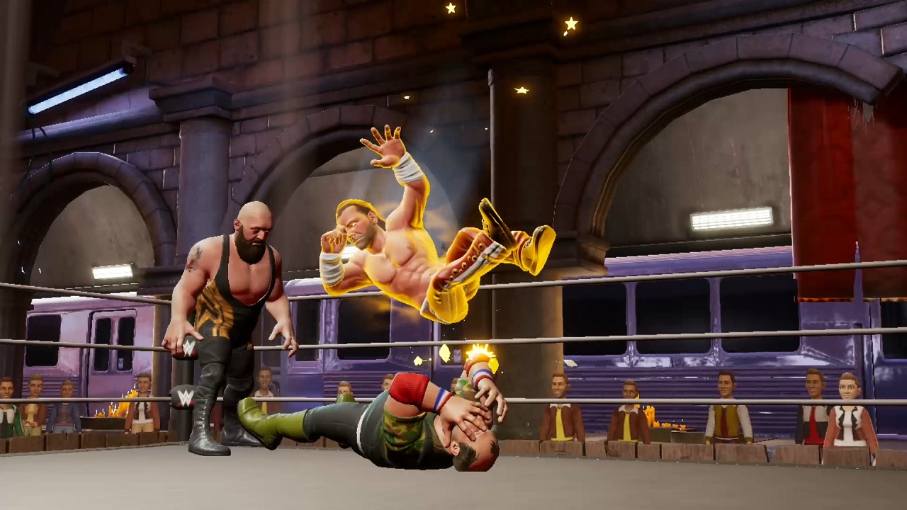 WWE 2K Battlegrounds title screen for Nintendo Switch