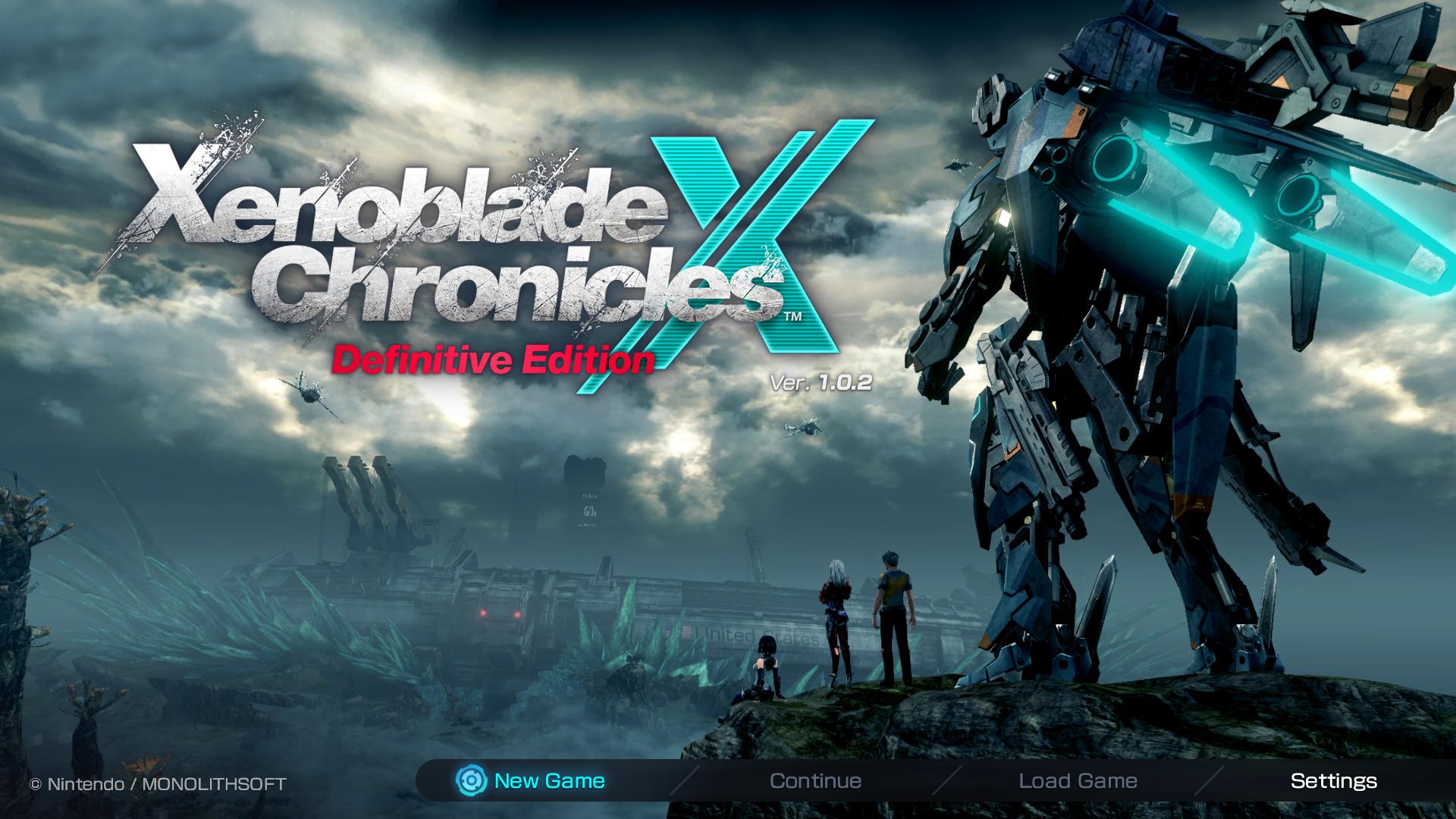 Xenoblade Chronicles X: Definitive Edition title screen for Nintendo Switch