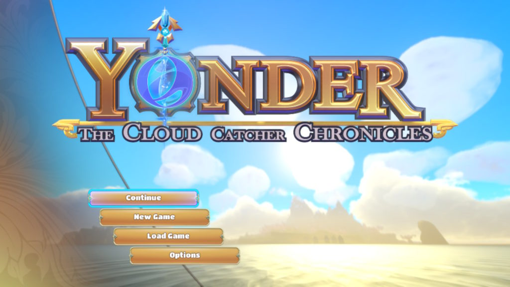 Yonder: The Cloud Catcher Chronicles title screen for Nintendo Switch