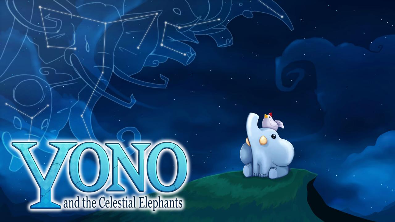 Yono and the Celestial Elephants title screen for Nintendo Switch