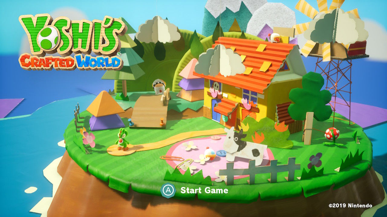 Yoshi Craft World title screen for Nintendo Switch