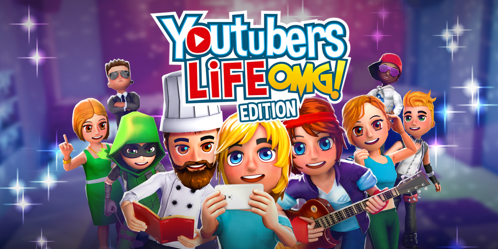 Youtubers Life OMG title screen for Nintendo Switch