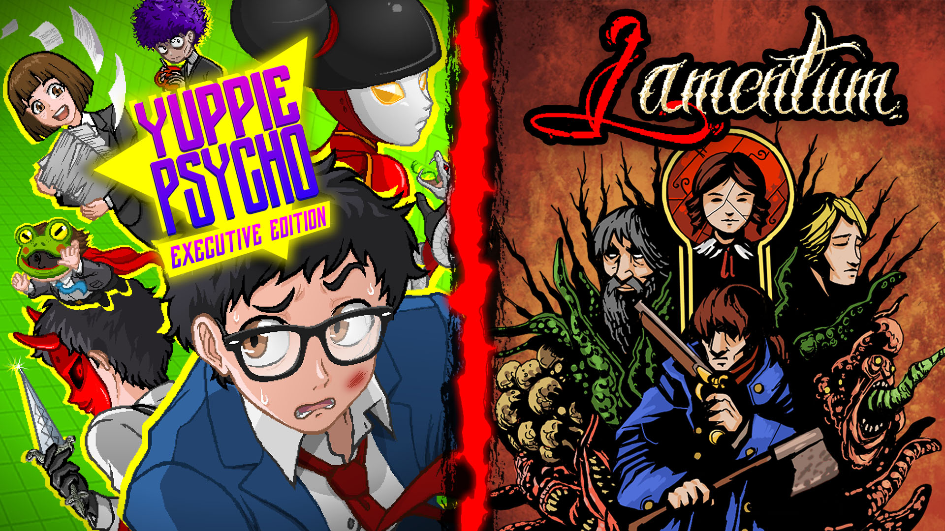 Yuppie Psycho: Executive Edition title screen for Nintendo Switch