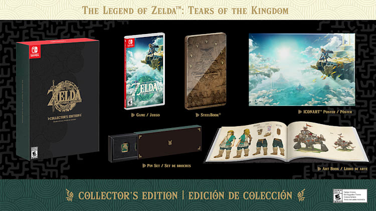 Zelda Tears of the Kingdom - Collector's edition title screen for Nintendo Switch