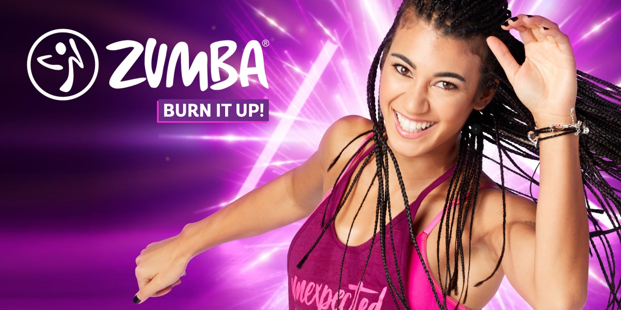 Zumba Burn It Up title screen for Nintendo Switch