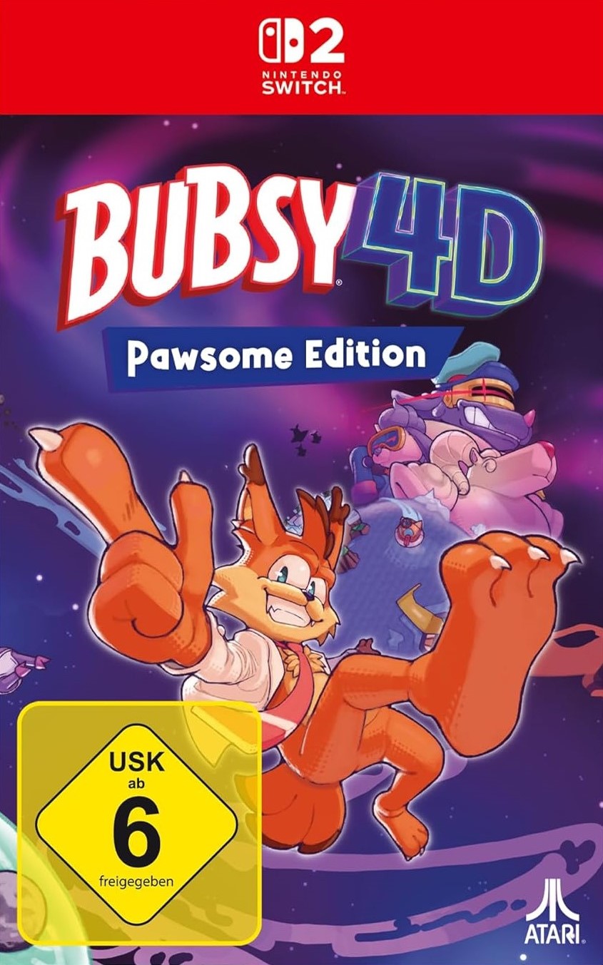 Bubsy 4D: Pawsome Edition box art for Nintendo Switch 2