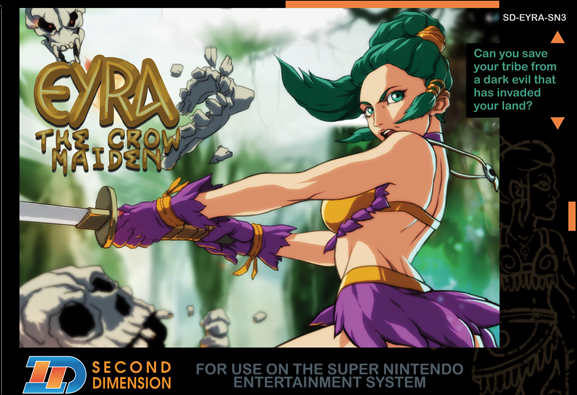 Eyra The Crow Maiden box art for Super Nintendo