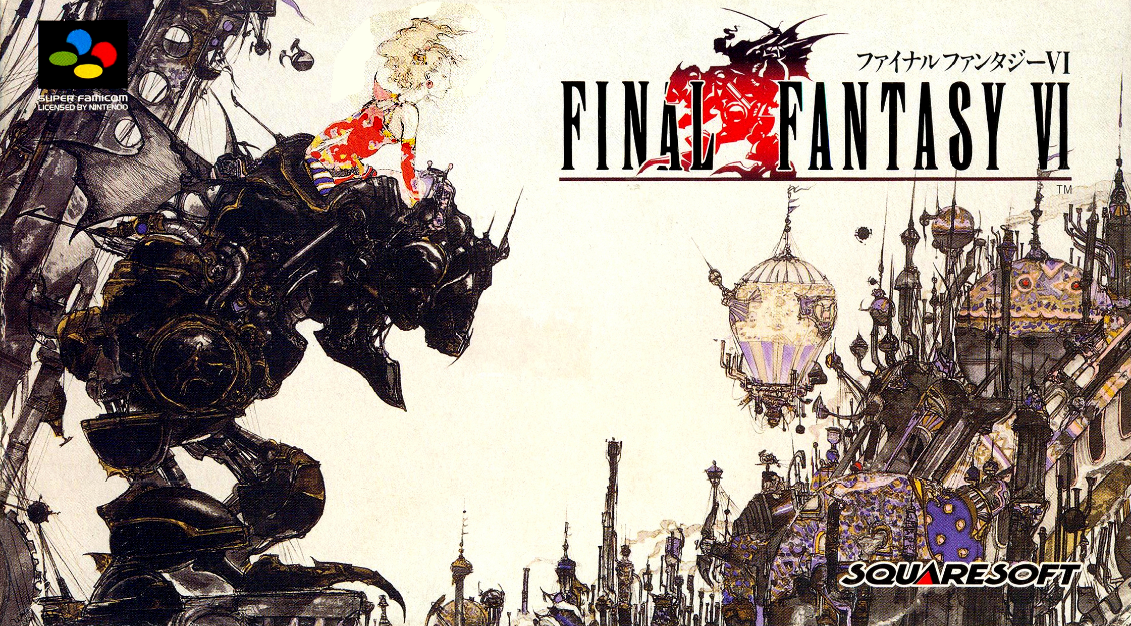 Final Fantasy VI box art for Super Famicom