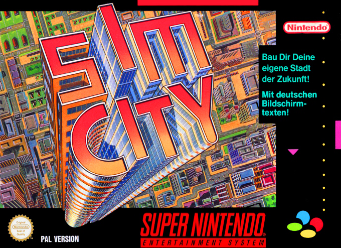 SimCity box art for Super Nintendo