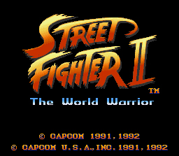 Street Fighter II title screen for Super Nintendo