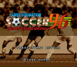 Super Formation Soccer 96 title screen for Super Famicom